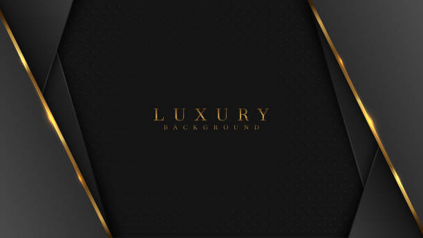 istock Luxury Gold Background with black metal texture in 3d abstract style. 1208921676