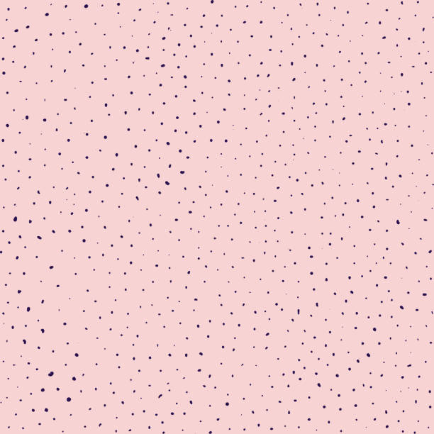 Vector seamless pattern, purple dots & spots on pink background Vector seamless pattern, hand drawn chaotic purple dots & spots on pink background. Trendy abstract endless texture, editable design element for prints, home decor, wrapping, wallpaper, fabric, banner drawing of pink and black polka dot wallpaper stock illustrations