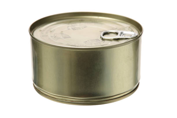 Closed Tin can Closed Tin can on isolated white background. can bottom stock pictures, royalty-free photos & images