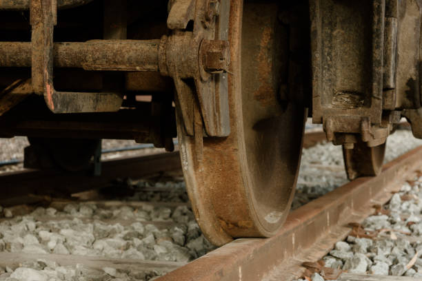 istock Train Wheel and Track Close-up 1208948965