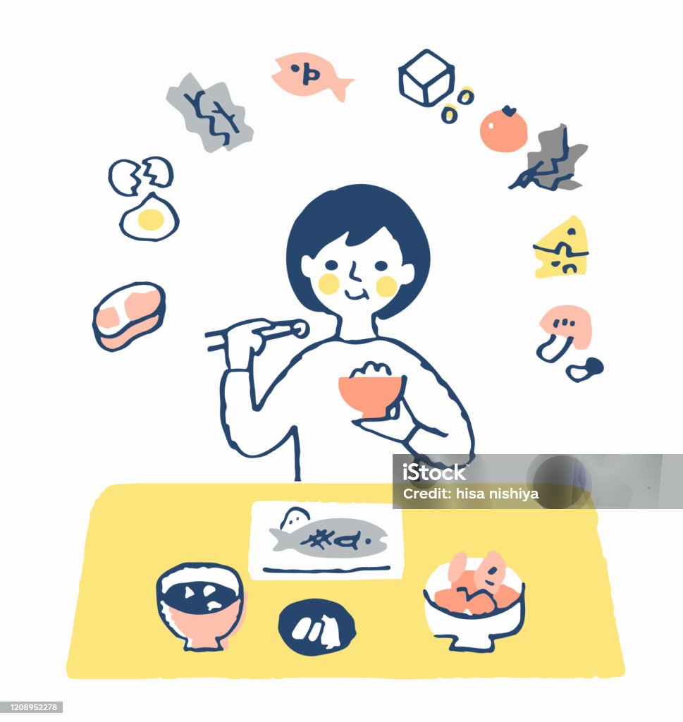 Người Phụ Nữ Ăn Chế Độ Ăn Uống Cân Bằng Dinh Dưỡng Hình minh họa ...