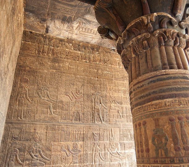istock Hieroglyphic carvings on an Egyptian temple wall 120896077