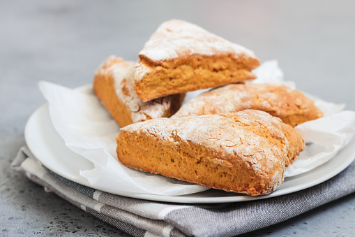 Pumpkin scones with cinnamon and anise.