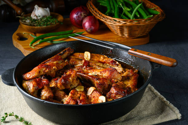 istock Spicy pork ribs with garlic and barbecue sauce 1208962306