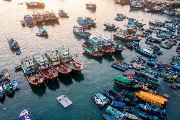 istock Sunset at Cheung Chau Island with Boats 1208962331
