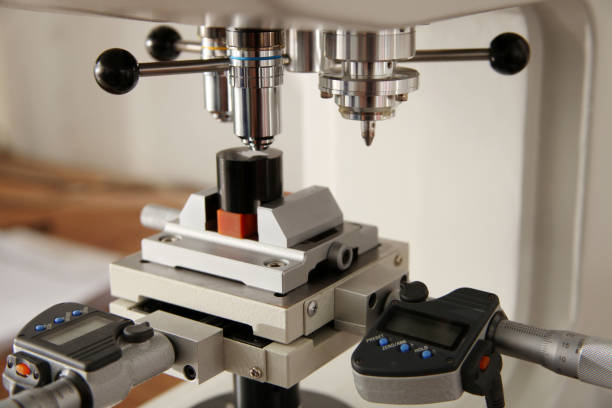 istock Close-up of modern cnc machine part. Measuring machine. 1208968792