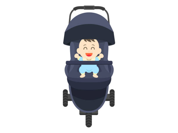 kereta bayi - stroller car seat ilustrasi stok