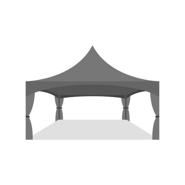 istock Tents for camping in the nature and for outdoor celebrations. Vector illustration. 1208973756