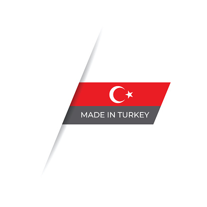 Made in the Turkey label, Product emblem stock illustration