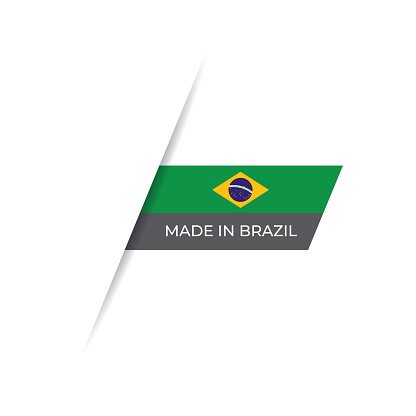 Made in the Brazil label, Product emblem stock illustration