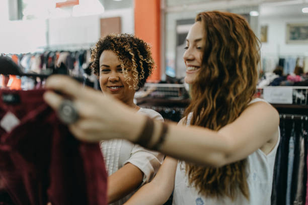 istock Young women doing vintage shopping 1208983252