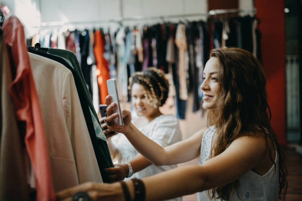 istock Young women doing vintage shopping 1208983319