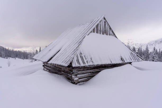 istock Old mountain hut in deep snow. Tatry. 1208984609