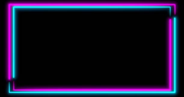 istock Neon background with LED frame screens. Fluorescent abstract blue, purple color. . 3D illustration 1208985957