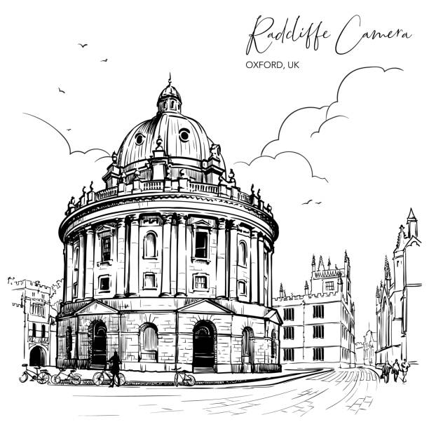 radcliffe kamera. westminster, londra, i̇ngiltere. palladian mimarisinin mükemmel bir örneği. - oxford oxfordshire stock illustrations