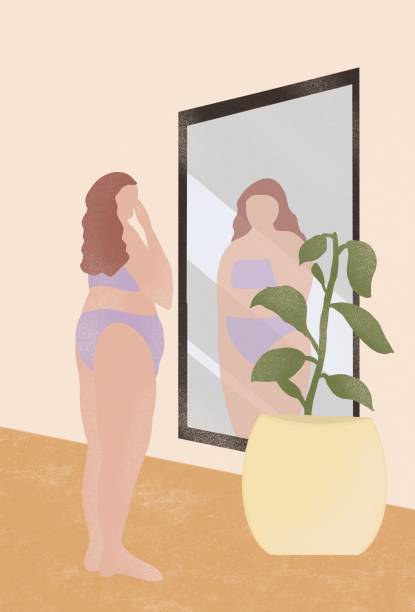 Stylish and curvy women's image vector art illustration