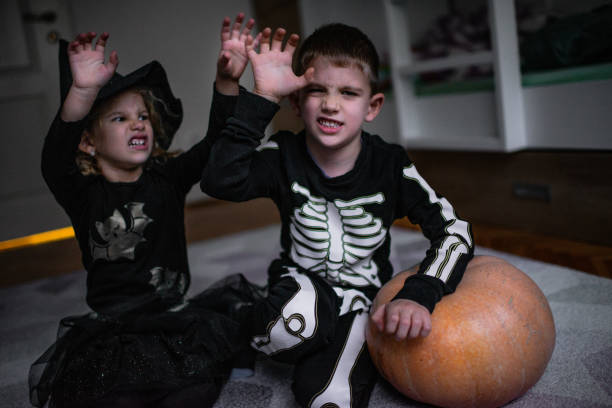 istock Costumed kids are ready for the Halloween night 1208998628