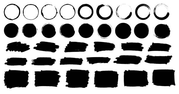 Paint Brushes Strokes Set Vector Illustration - Image Now - iStock