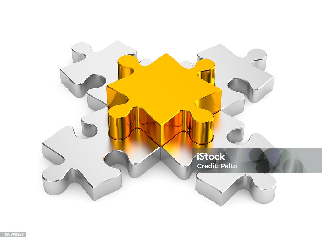 Parte importante. Puzzles metaphor - Royalty-free Clip Art Foto de stock