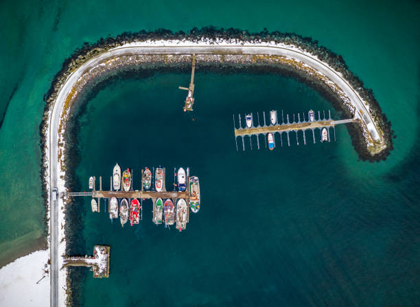 istock aerial view of Oldervik harbor, Troms County, Norway 1209004729