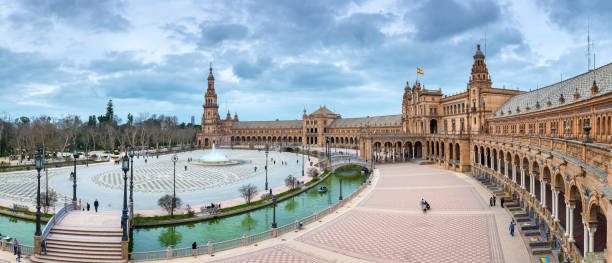 istock Panoramic view of Spanish Square (Plaza de Espana) in Seville, Andalusia, Spain. 1209005010