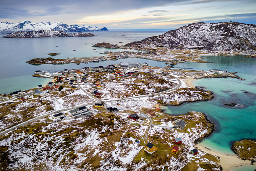 aerial view of sommaroy islands, troms County, Norway