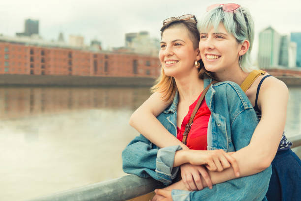 istock Lesbian couple happy in Buenos Aires 1209006763