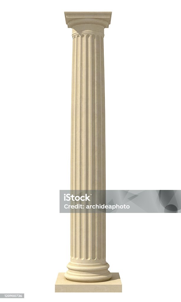 Classic column Classic column isolated on white background - rendering Architectural Column Stock Photo
