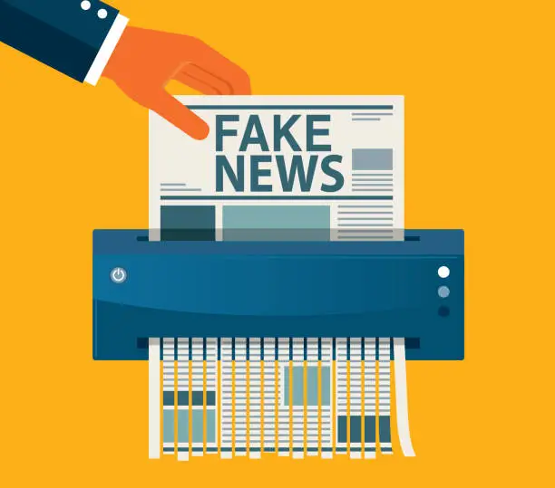 Vector illustration of Fake News - elimination
