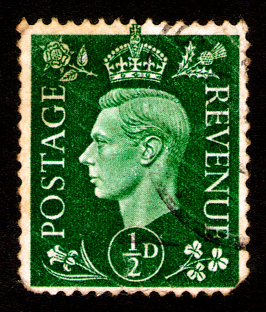 Stamp printed in the United Kingdom with a portrait of king George the Sixth