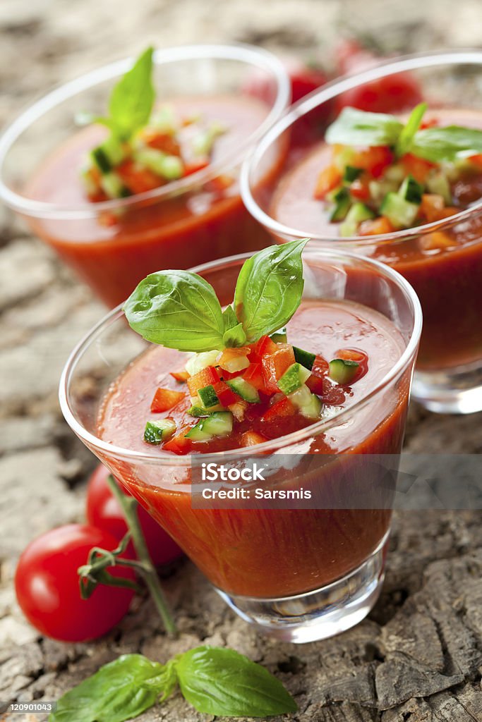 Gazpacho - Foto de stock de Albahaca libre de derechos