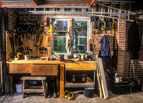 Carpentry workshop  in garage