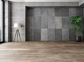 Stone Wall And Parquet Floor