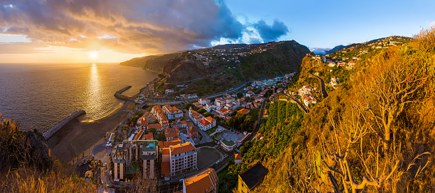 Town Ribeira Brava in Madeira Portugal - travel background