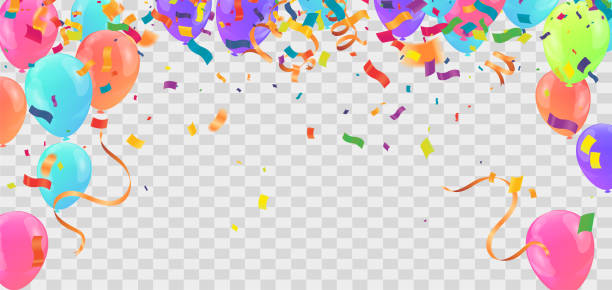 abstrakcyjne tło z błyszczącymi kolorowymi balonami. urodziny, impreza, prezentacja - entertainment bright carnival celebration stock illustrations