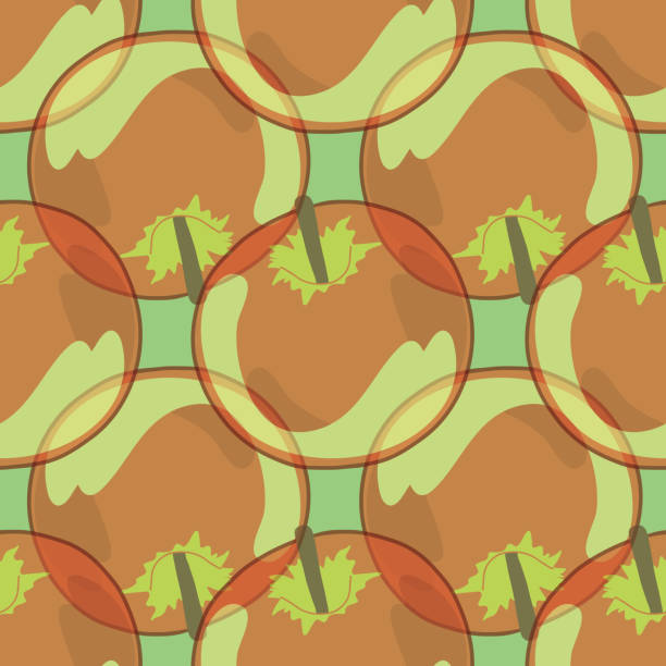 Seamless pattern with translucent apple fruit Seamless pattern with translucent apple fruit illustration green apple on green background stock illustrations