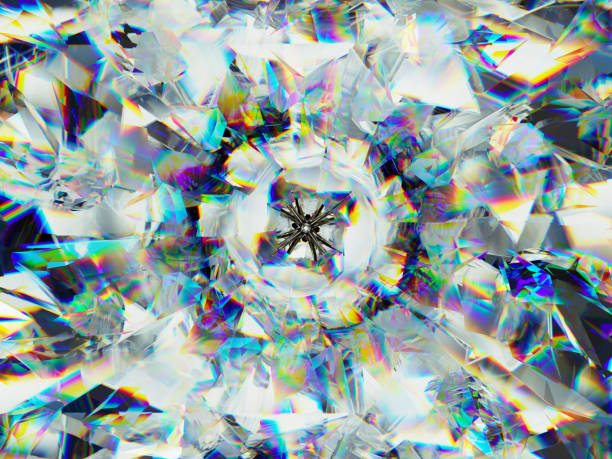 istock diamond structure extreme closeup and kaleidoscope. top view of round gemstone 3d render, 3d illustration 1209020725