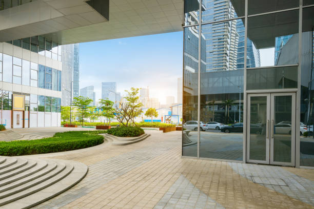 istock Empty floor and modern office building ,shenzhen,china 1209025086