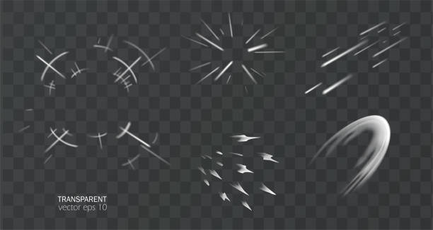 illustrations, cliparts, dessins animés et icônes de comics modèle d’effets spéciaux . nuages de dynamitage isolés avec des traînées mobiles. grève de dessin animé, combat, attaque, mouvement, explosion de poussière 2d vfx illustration de vecteur. élément clipart pour jeu, conception d’impressi - puffed