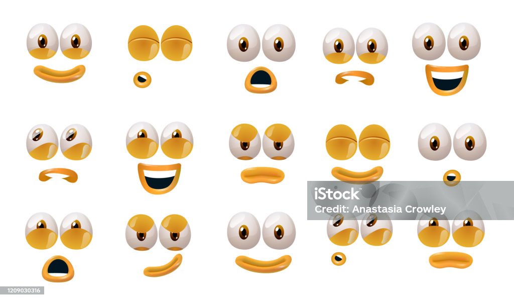 Ilustración de Caras De Dibujos Animados Ojos Y Boca Expresivos Sonrientes Llorando Y Sorprendidos Personajes Se Enfrentan A Expresiones Emociones Cómicas De Caricatura O Garabatos De Emoticonos Conjunto De Iconos De Ilustración Ilustración de Caras De Dibujos Animados Ojos Y Boca Expresivos Sonrientes Llorando Y Sorprendidos Personajes Se Enfrentan A Expresiones Emociones Cómicas De Caricatura O Garabatos De Emoticonos Conjunto De Iconos De Ilustración