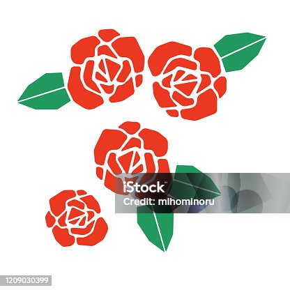 istock Illustration of red rose 1209030399