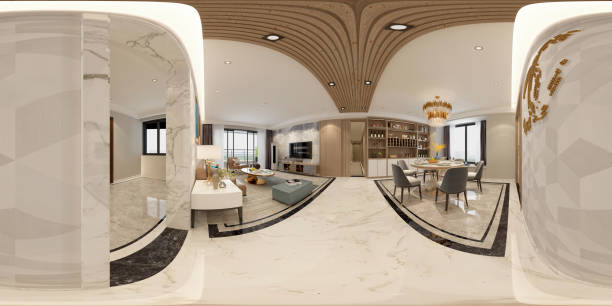 istock 3D Render 360 Degrees Modern Living Room 1209031602