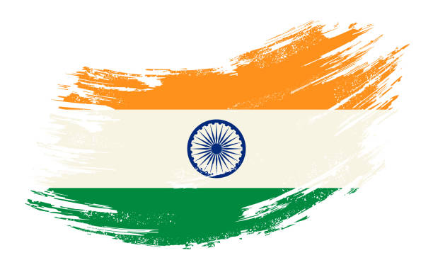 ilustraciones, imágenes clip art, dibujos animados e iconos de stock de bandera india grunge pincel fondo. ilustración vectorial. - indian flag