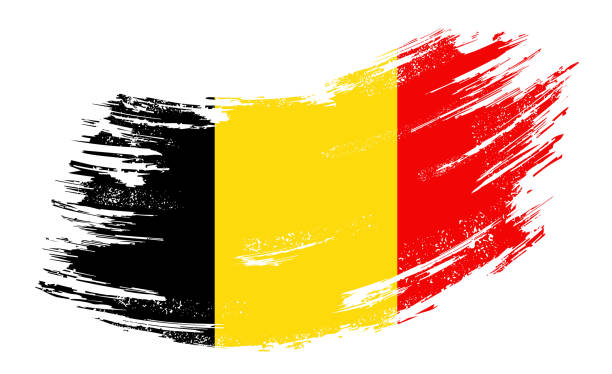 比利時國旗格格刷刷背景。向量插圖。 - 比利時國旗 幅插畫檔、美工圖案、卡通及圖標