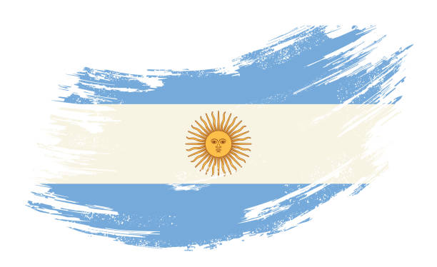 Argentinean flag grunge brush background. Vector illustration. Argentinean flag brush stroke grunge background. Vector illustration. argentinian flag stock illustrations