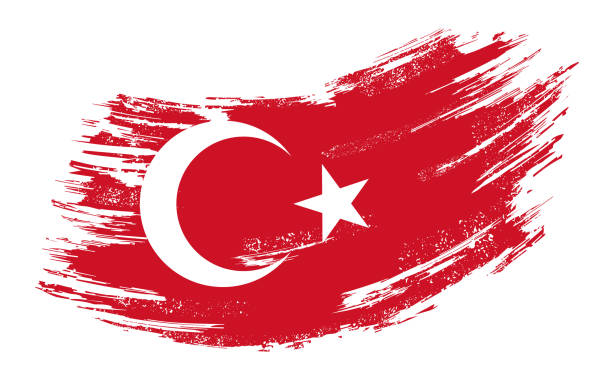 ilustraciones, imágenes clip art, dibujos animados e iconos de stock de bandera turca grunge pincel fondo. ilustración vectorial. - bandera turquia