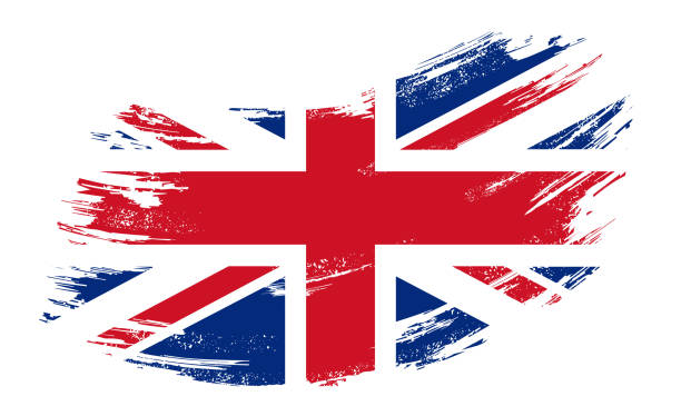 великобритания флаг гранж кисти фоне. векторная иллюстрация. - england stock illustrations