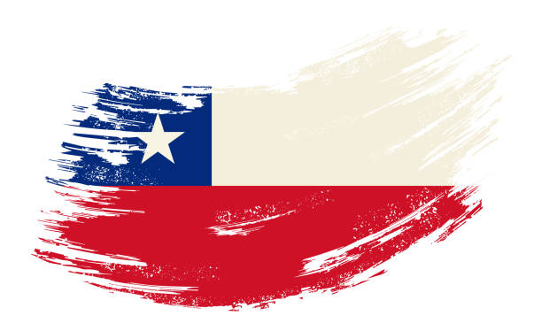 Chilean flag grunge brush background. Vector illustration. Chilean flag brush stroke grunge background. Vector illustration. flag of chile stock illustrations