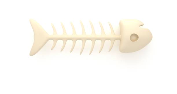 istock Dead fish bone in cartoon style 1209032750
