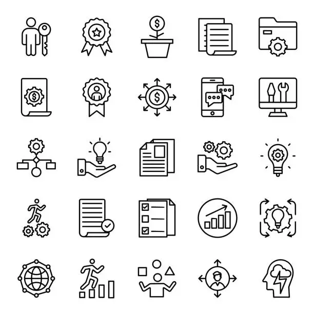 Vector illustration of Set of Business Line Vectors Pack